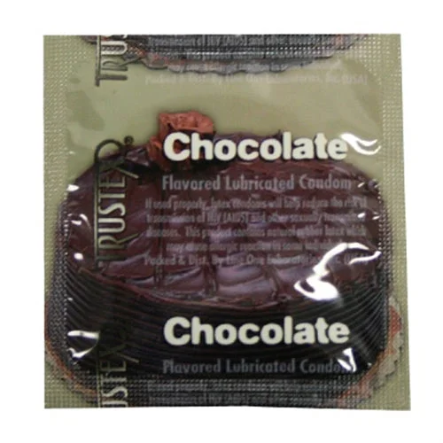 adult toys for bedroom intimacy-Trustex Flavored Lubricated Condoms - 3 Pack - Chocolate