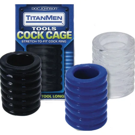 adult toys for bedroom relaxation-TitanMen - Cock Cage Blue