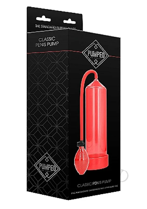 adult toys rechargeable battery-Pumped Classic Penis Pump Red