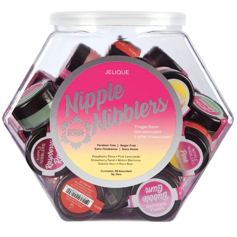 adult toys for discreet relaxation time-Nipple Nibblers Tingle Balm - 36 Pc. Bowl - 3gm Jars Assorted