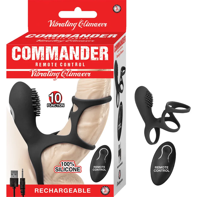 adult toys for personal exploration-Commander Remote Control Vibrating Climaxer Black