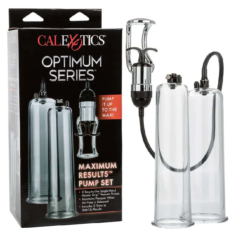 adult toys with soft silicone finish design-Optimum Series Max Results Penis Pump Set  | Penis Enlargement Kit by Cal Exotics