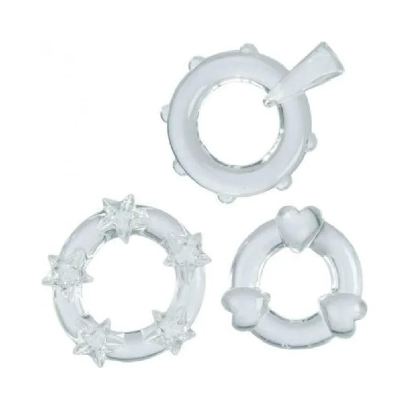 adult toys for sensual pleasure-Magic C Rings Set Of 3 Clear