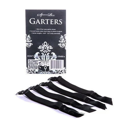 adult toys with durable settings design-SpareParts Removeable Garters 4-Piece Set Black