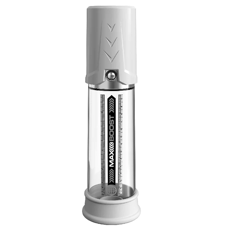 adult toys for private relaxation time-Pipedream Pump Worx Max Boost Penis Pump White Clear