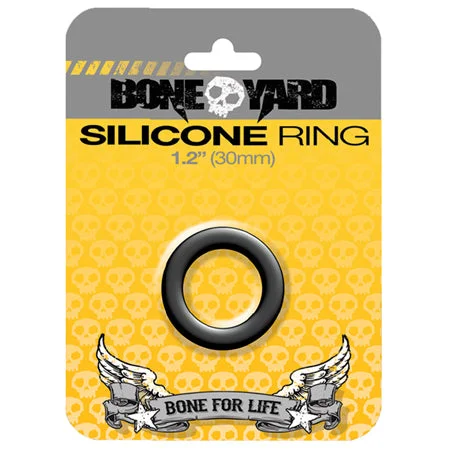 adult toys with flexible body-Boneyard Silicone Ring 30mm Black