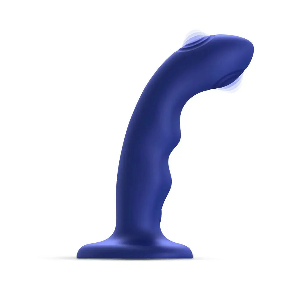 adult toys long-lasting battery-Curved Anal Dildo Sex Toy TAPPING DILDO WAVE - NIGHT BLUE