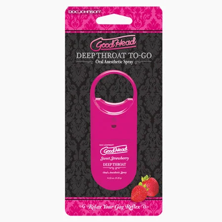 adult toys with heat technology finish-Goodhead to Go - Deep Throat Spray .33oz. Sweet Strawberry