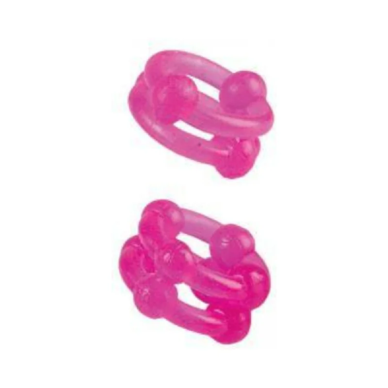 adult toys with durable settings-Island Double Stacker Rings -Pink