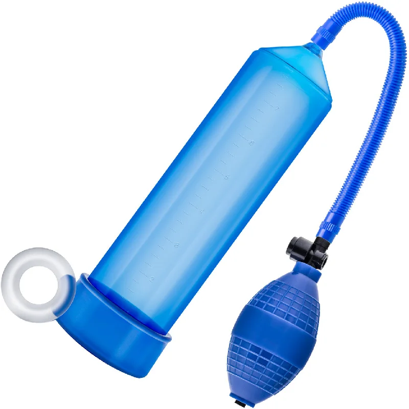 adult toys with smart finish-Performance VX101 Enhancement Penis Pump By Blush - Blue