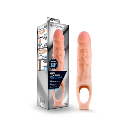 adult toys for women-Blush Performance 9 in. Cock Sheath Penis Extender Sling Beige