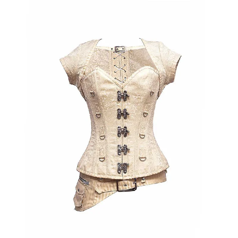 adult toys with sleek material finish-Cassie Steampunk Overbust Corset