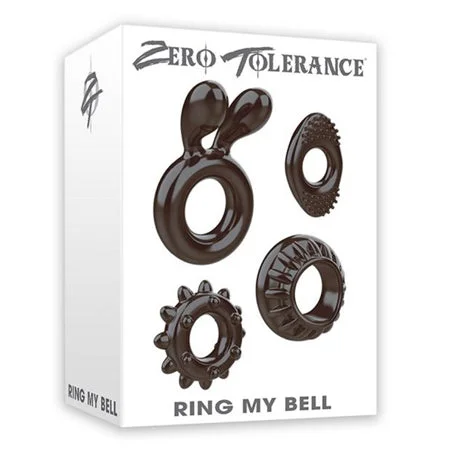 adult toys waterproof design-Zero Tolerance Ring My Bell 4-Piece Cockring Set Black