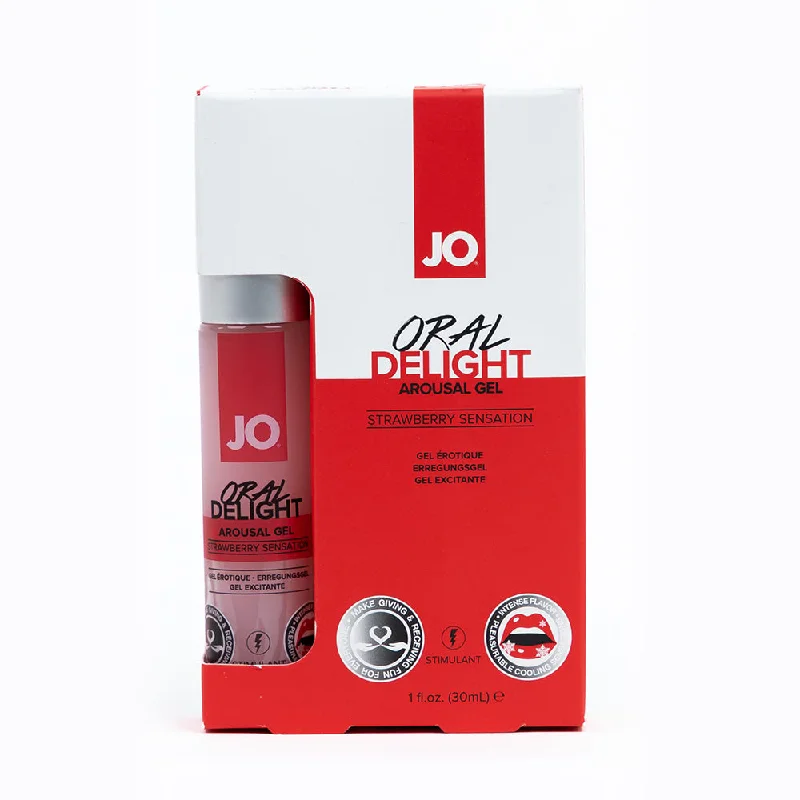 adult toys with waterproof settings finish-JO Oral Delight Arousal Gel Strawberry Sensation 1 oz.